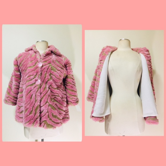 🦄🌸GENTLY USED GIRLS FAUX FUR COAT Sz 6X🦄🌸🌷 - Picture 4 of 7